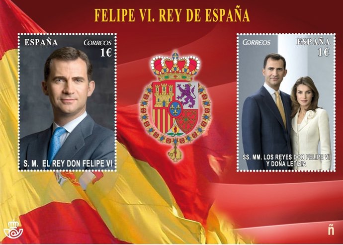 Reyes Felipe y Letizia en Sellos