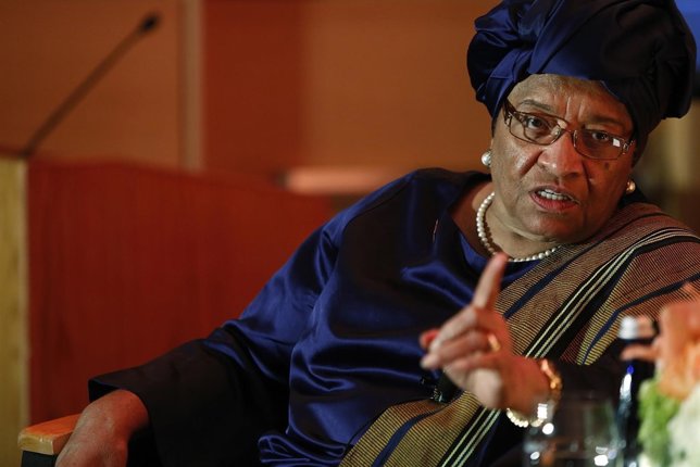 La presidenta de Liberia, Ellen Johnson Sirleaf, en una entrevista con Reuters.