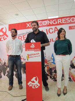 Dirigentes del Partido Comunista de Galicia y de Esquerda Unida