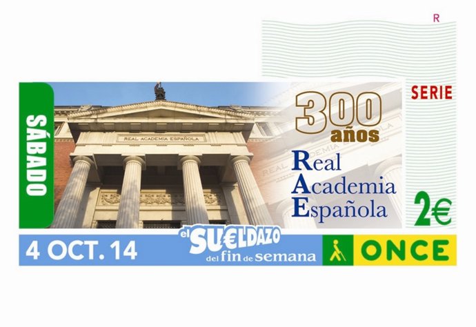 Cupón de la ONCE/III Centenario de la RAE
