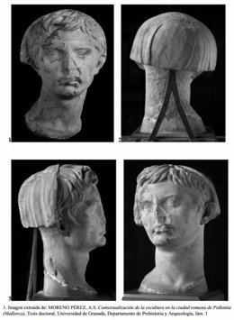Imagenes publicadas en el BOE del busto del emperador Augusto