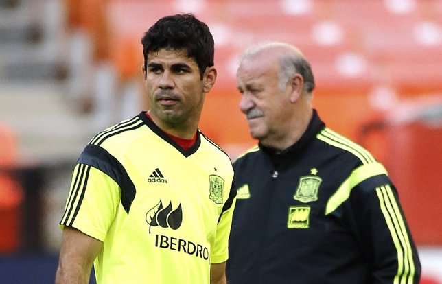 Diego Costa Vicente del Bosque selección española entrenamiento