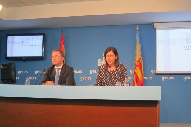 Moragues y Català en la rueda de prensa posterior al pleno del Consell 
