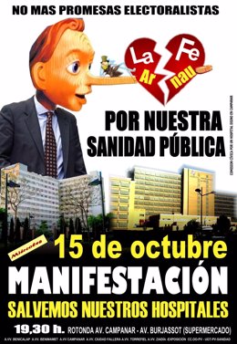 Cartel de la próxima manifestaicón de la Comisión Cívica 