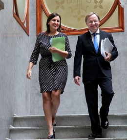 Català y Moragues, momentos antes de la rueda de prensa