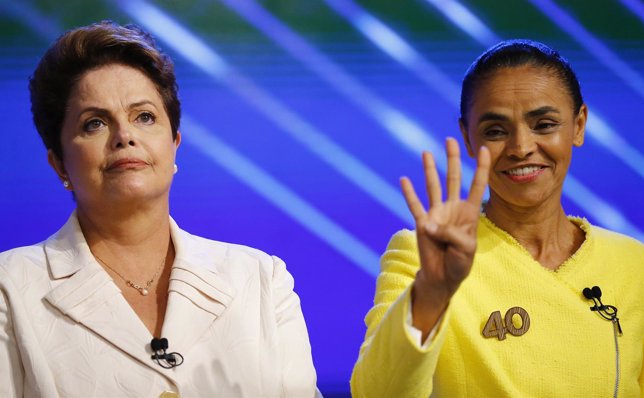 Dilma Rousseff y Marina Silva en el debate del 2 de octubre