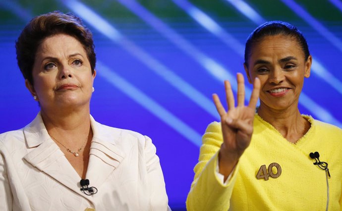 Dilma Rousseff y Marina Silva en el debate del 2 de octubre
