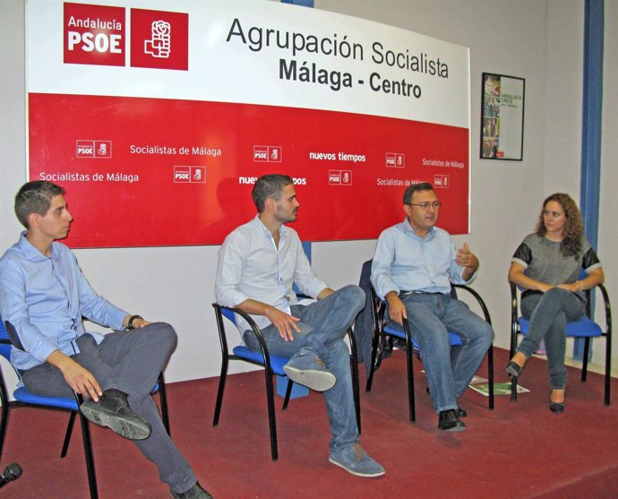 José Carlos Durán, JSA, y Miguel Ángel Heredia PSOE Escuela Municipal de JSA