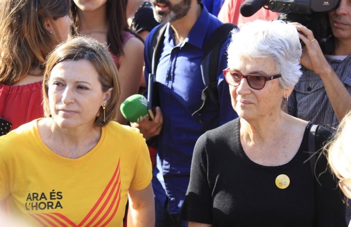 La pta. De la Assembla Nacional Catalana,C.Forcadell, y la de Òmnium, M.Casals