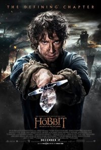 Bilbo blande su Dardo en el cartel de El Hobbit: La Batalla de los Cinco Ejércitos