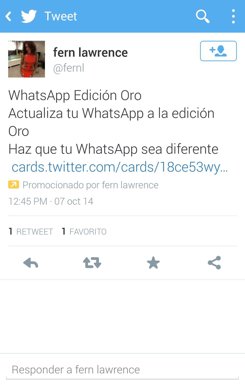 WhatsApp Edición Oro es un timo de mensajes de tex