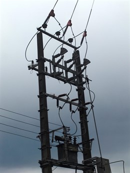 Protecciones para aves en un punto de transformación aéreo de Endesa