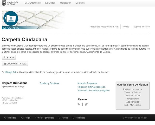 Web  Ayuntamiento Málaga