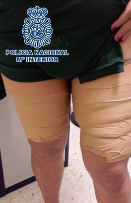 Droga adosada en la pierna