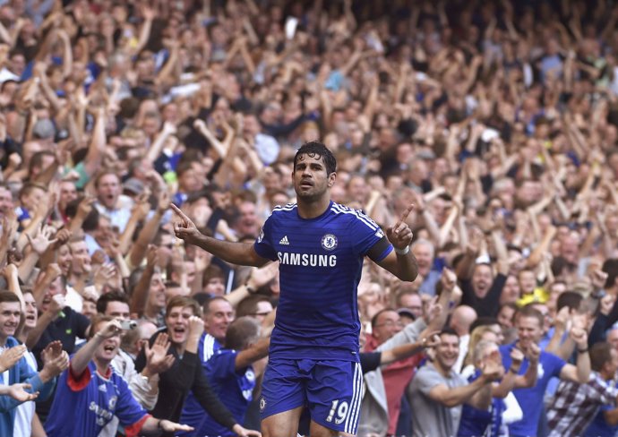Diego Costa celebra un tanto con el Chelsea