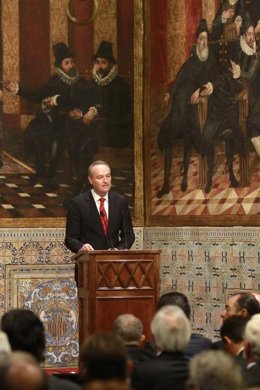 Alberto Fabra durante su discurso el 9 d'Octubre