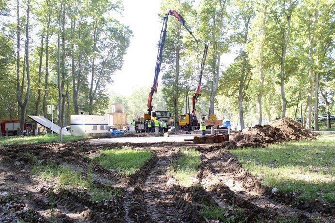 Parque de la Devesa de Girona, extracción de agua de las vías de AVE
