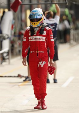 Fernando Alonso en el circuito de Silverstone