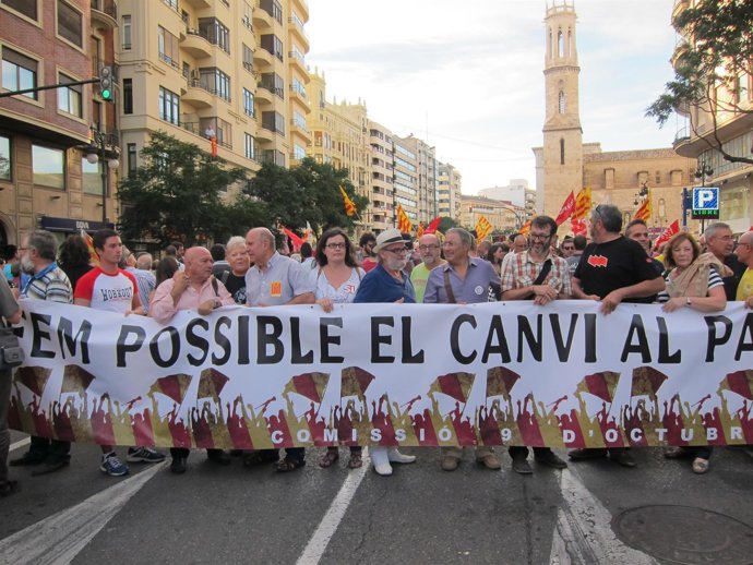Manifestación de la Comissió 9 d'Octubre