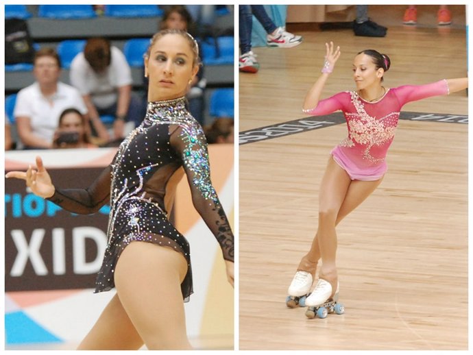 Las patinadoras españolas Aida Vietes e Isabel Repullo