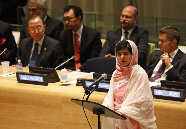 Malala Yousafzai en su discurso ante la ONU