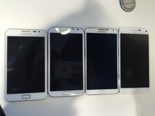 Un vistazo al Galaxy Note 4 frente a los tres primeros modelos
