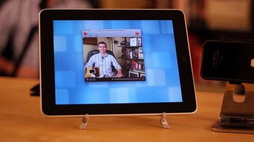 Videollamada en un tablet tableta Skype