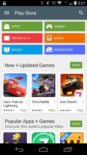 Google Play Store con Material Design
