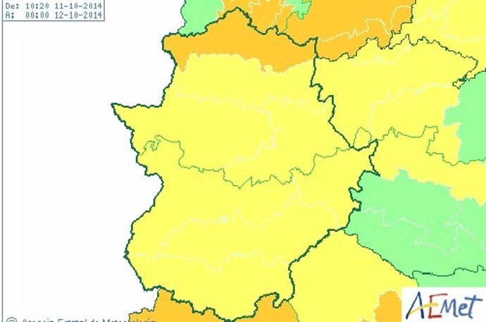 Mapa lluvias Extremadura