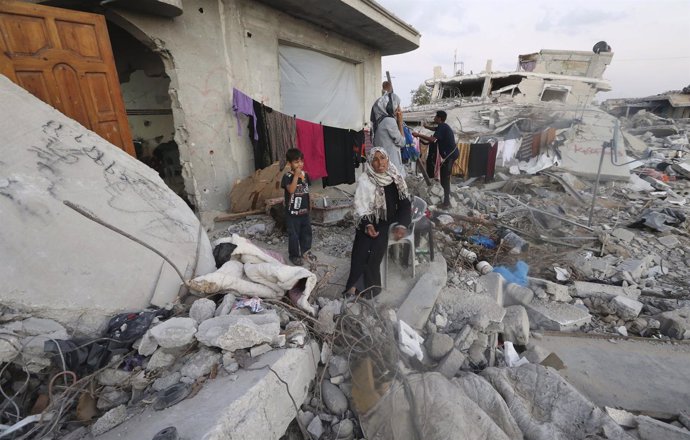 Vivienda de Gaza destruida por bombardeo israelí