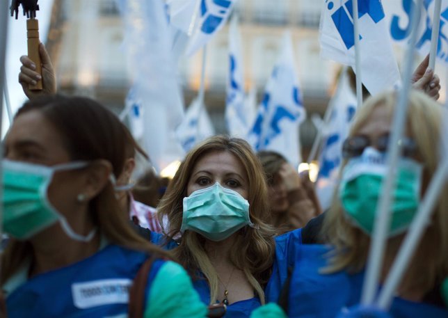 Máscaras contra el ébola en Madrid