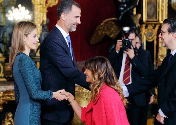 FELIPE Y LETIZIA EN LA RECEPCIÓN DEL DIA DE LA HISPANIDAD
