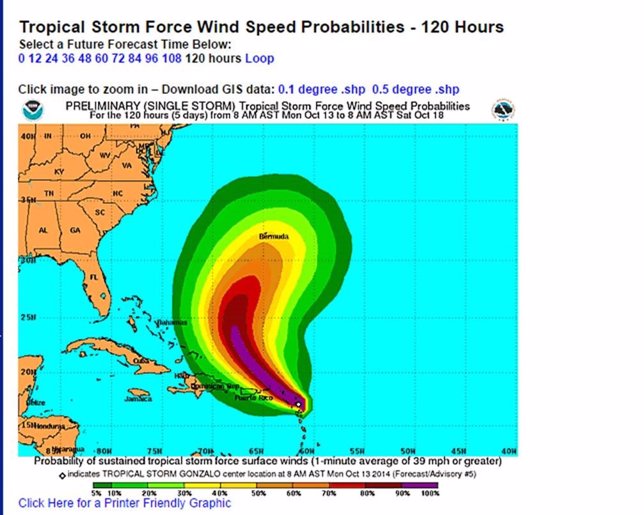 La tormenta tropical 'Gonzalo' se está fortaleciendo 