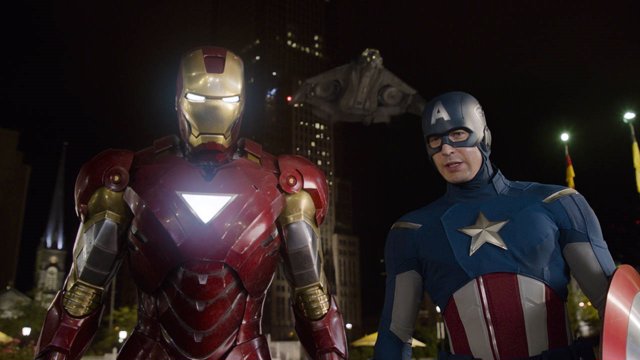 Iron Man y Capitán América en Los Vengadores