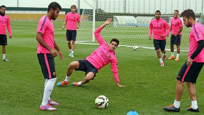 El FC Barcelona en un entrenamiento