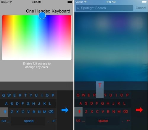 Teclado 'One handed keyboard' para iPhone 6