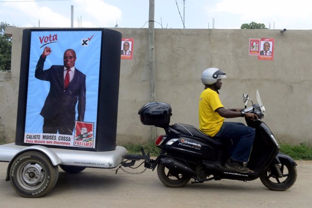 Cartel electoral del candidato presidencial del FRELIMO, Filipe Nyusi
