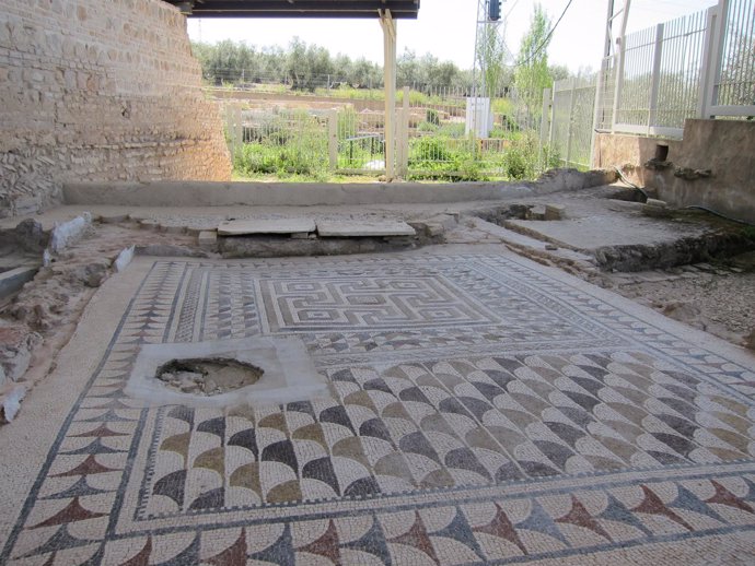 Uno de los mosaicos romanos conservados en Fuente Álamo