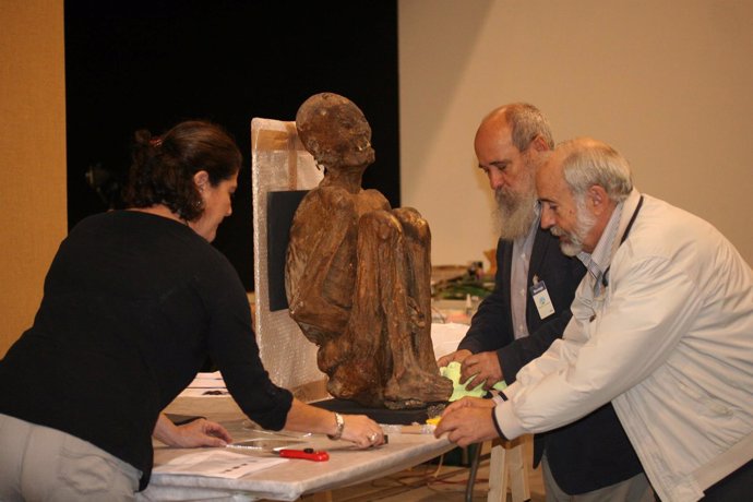 Una de las momias que se expondrá en el Parque de las Ciencias
