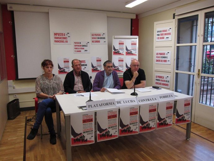 Representantes de la Plataforma contra la Pobreza