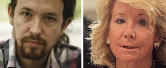 Pablo Iglesias y Esperanza Aguirre