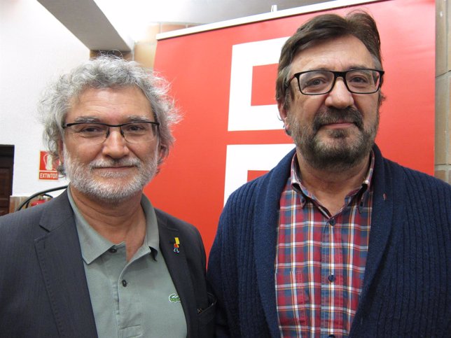 Fernando Lezcano y Julián Buey, este miércoles en la sede de CC.OO.