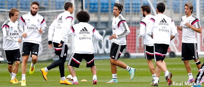 Sami Khedira, en el entrenamiento del Real Madrid