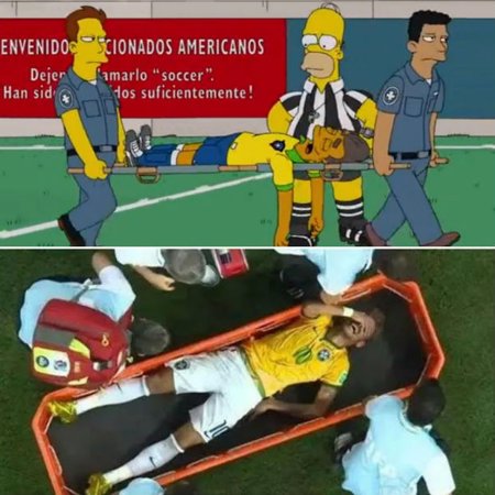 Lesión Neymar en los Simpsons