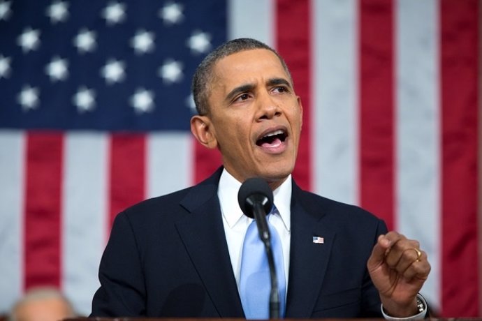 Obama, durante el discurso sobre el Estado de la Unión