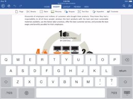 Word Office Microsoft iPad tablet tableta pantalla táctil ofimática texto