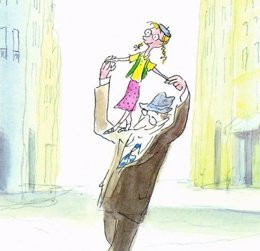 Ilustración de la novela infantil Catherine Certitude de Patrick Modiano