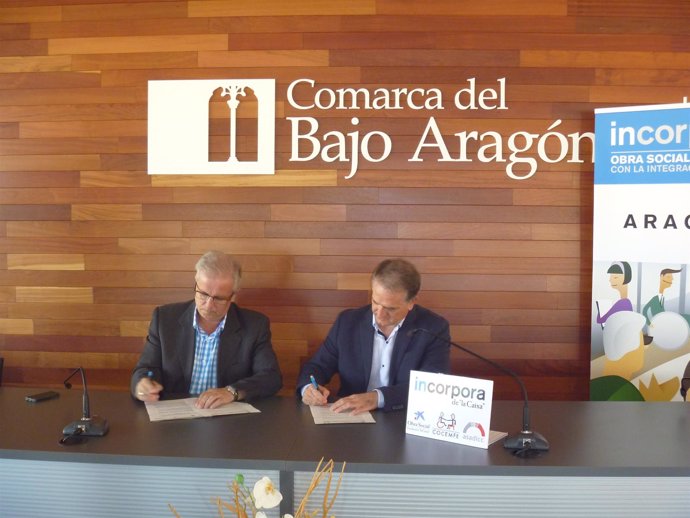 Renovación convenio de la Caixa con la comarca del Bajo Aragón