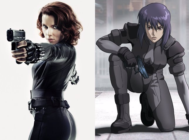 Scarlett Johanson y Kusanagi de Ghost in the Shell