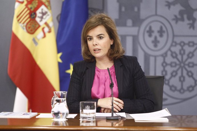 Soraya Santamaría tras el Consejo de Ministros